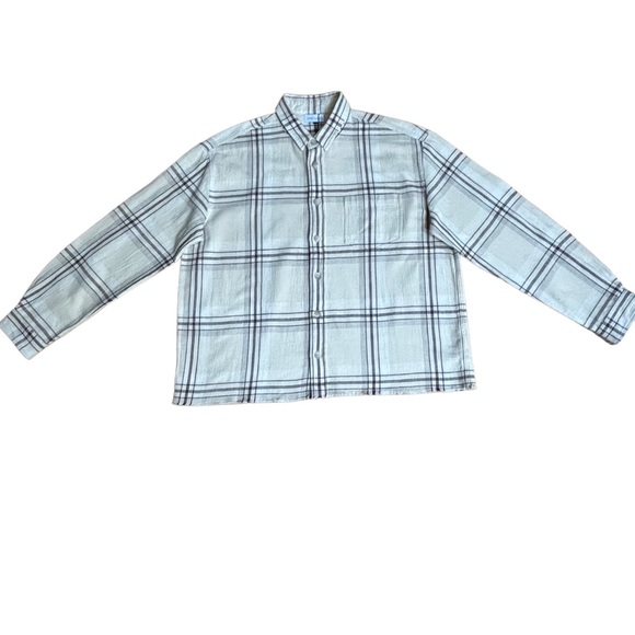 John Elliott Hemi Oversized “Gobi Check” Button Down Shirt Xl - Picture 2 of 13